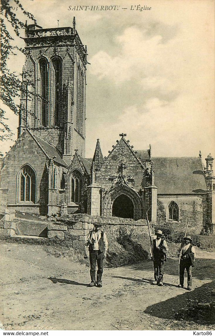 Plonévez Du Faou * St Herbot * La Place De L'église * Villageois - Plonevez-du-Faou