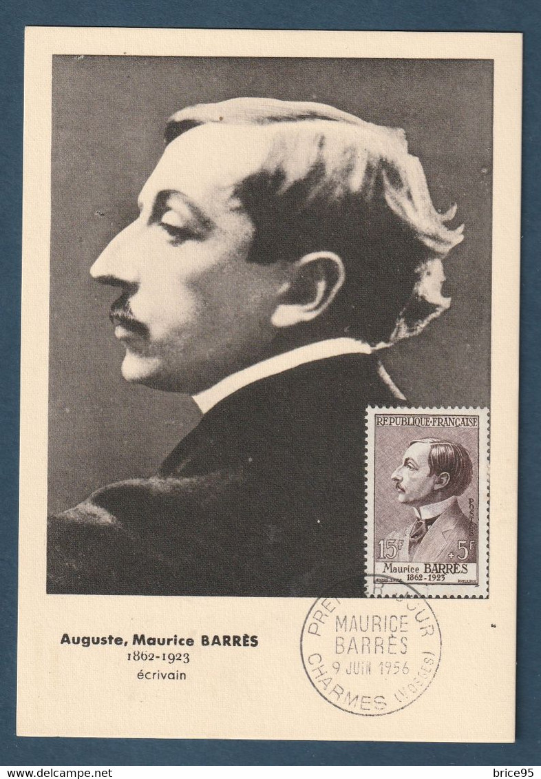 ⭐ France - Premier Jour - Carte Maximum - Auguste Maurice Barrès - 1956 ⭐ - 1950-1959