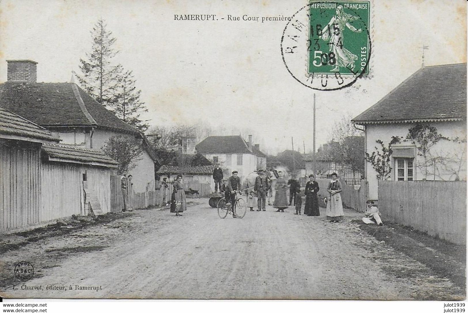 RAMERUPT ..-- Rue Cour Première . 1908 Vers BRIENNE ( Mme HUREL ) . Voir Verso . - Troyes