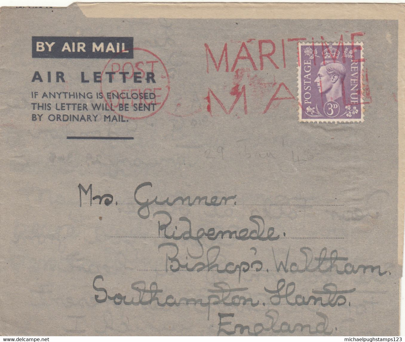 G.B. / Royal Navy / Maritime Mail / Service Airmail - Unclassified