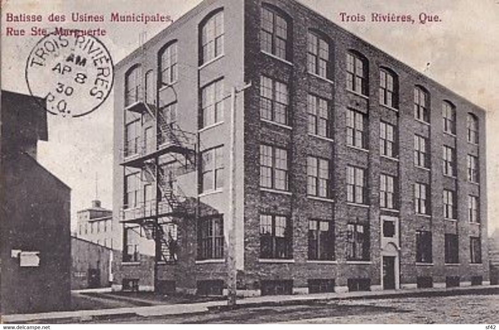 TROIS RIVIERES               BATISSE DES USINES MUNICIPALES. RUE STE MARGUERITE +  CACHET R E C P 19140A.   AREL - Trois-Rivières