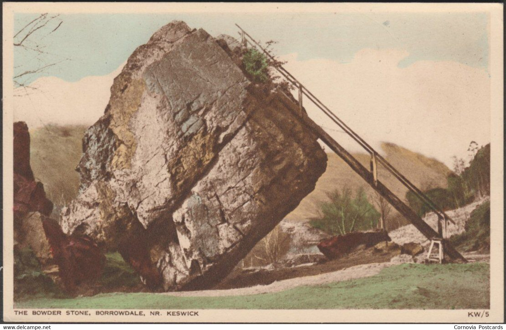 The Bowder Stone, Borrowdale, Near Keswick, C.1920s - Postcard - Borrowdale