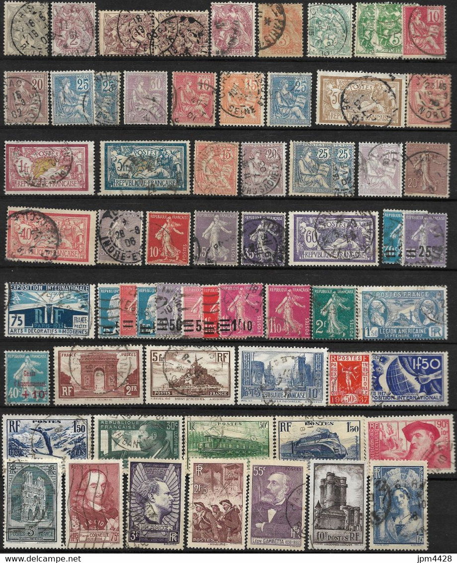 France Lot 230  Timbres Oblitérés  - Avant 1960 - Bon Lot Varié (*) - Lots & Kiloware (mixtures) - Max. 999 Stamps