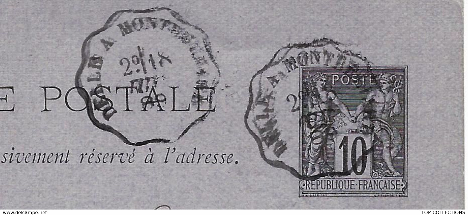 CONVOYEUR DELLE à MONTBELIARD 1884 TYPE I SUR EP SAGE 10c. Pour CIE PEUGEOT AUDINCOURT B.E.V.SCANS - 1877-1920: Semi-moderne Periode