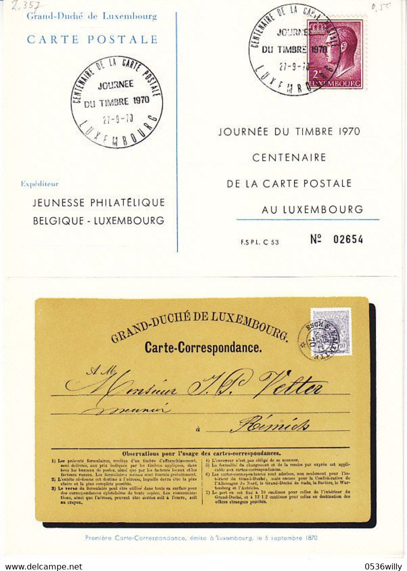 Luxembourg 1970. Journée Du Timbre  (2.357) - Lettres & Documents