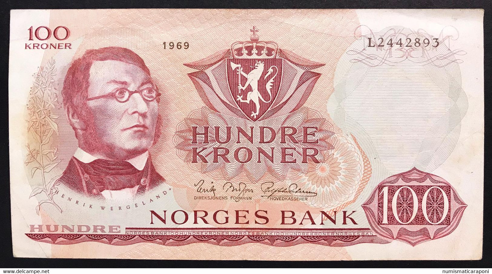 Norvegia Norges Bank 100 Kroner 1969 Bb+ LOTTO 3859 - Norway