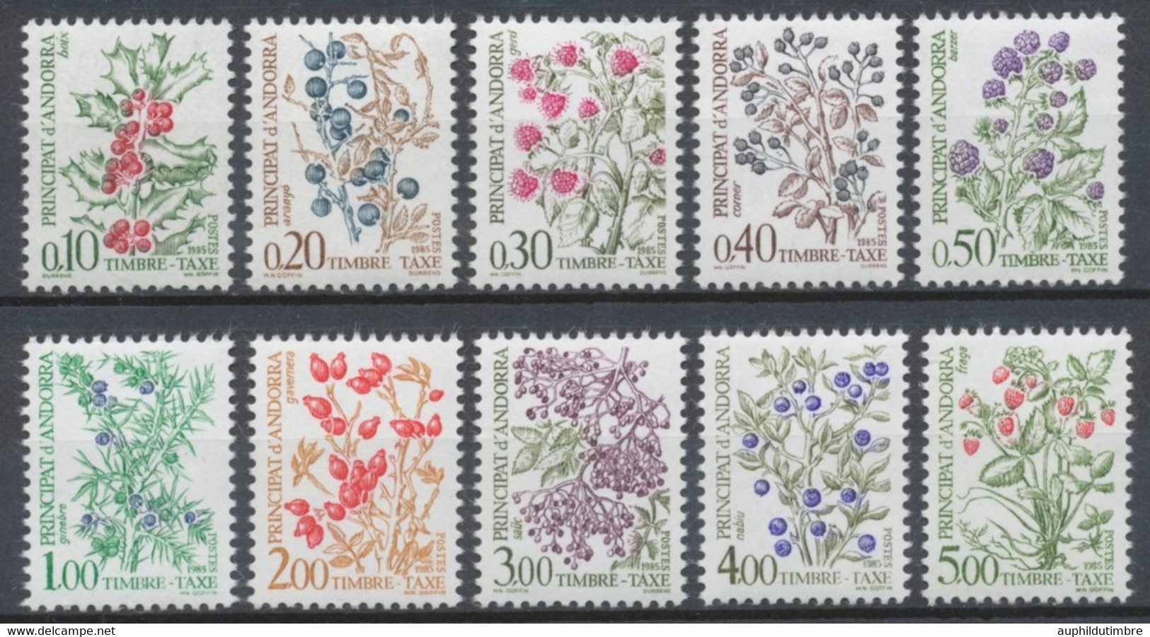 Andorre FR Timbres-Taxe Série N°53 à 62 NEUFS** ZAT62S - Ungebraucht