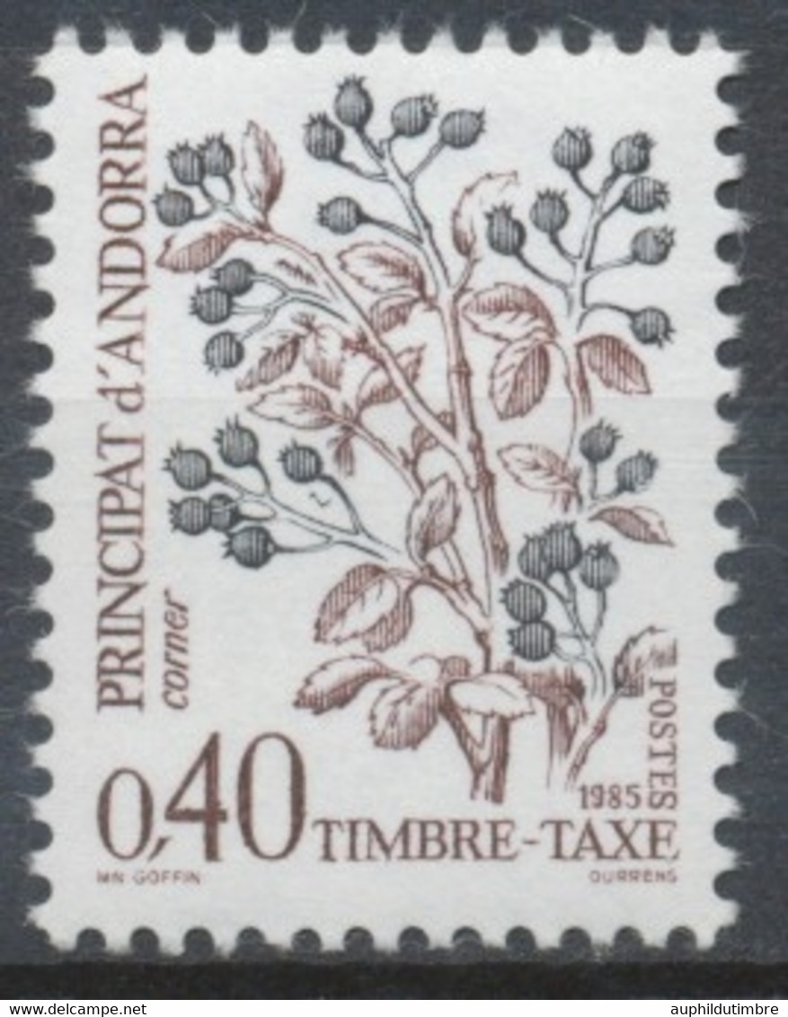 Andorre FR Timbre-Taxe N°56 40c. Flore N** ZAT56 - Ungebraucht