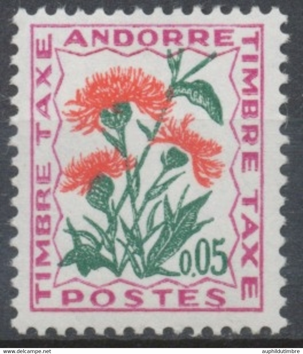 Andorre FR Timbre-Taxe N°46 5c. Flore N** ZAT46 - Unused Stamps