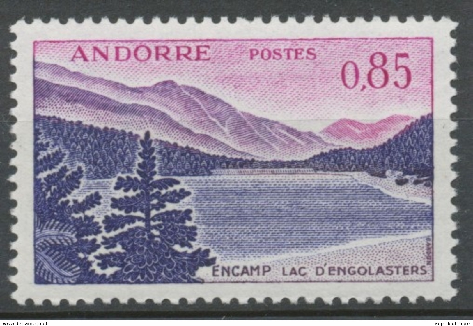 Andorre FR N°163 85c Violet/lilas/violet-gris N** ZA163 - Nuevos