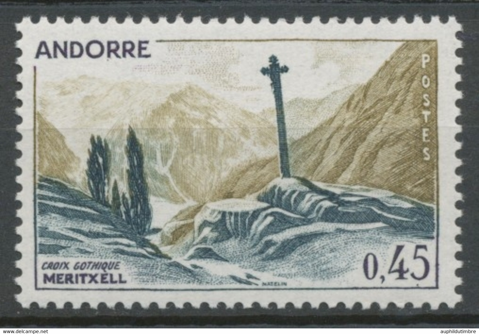 Andorre FR N°204 45c. Bleu Foncé Et Bistre N** ZA204 - Nuovi