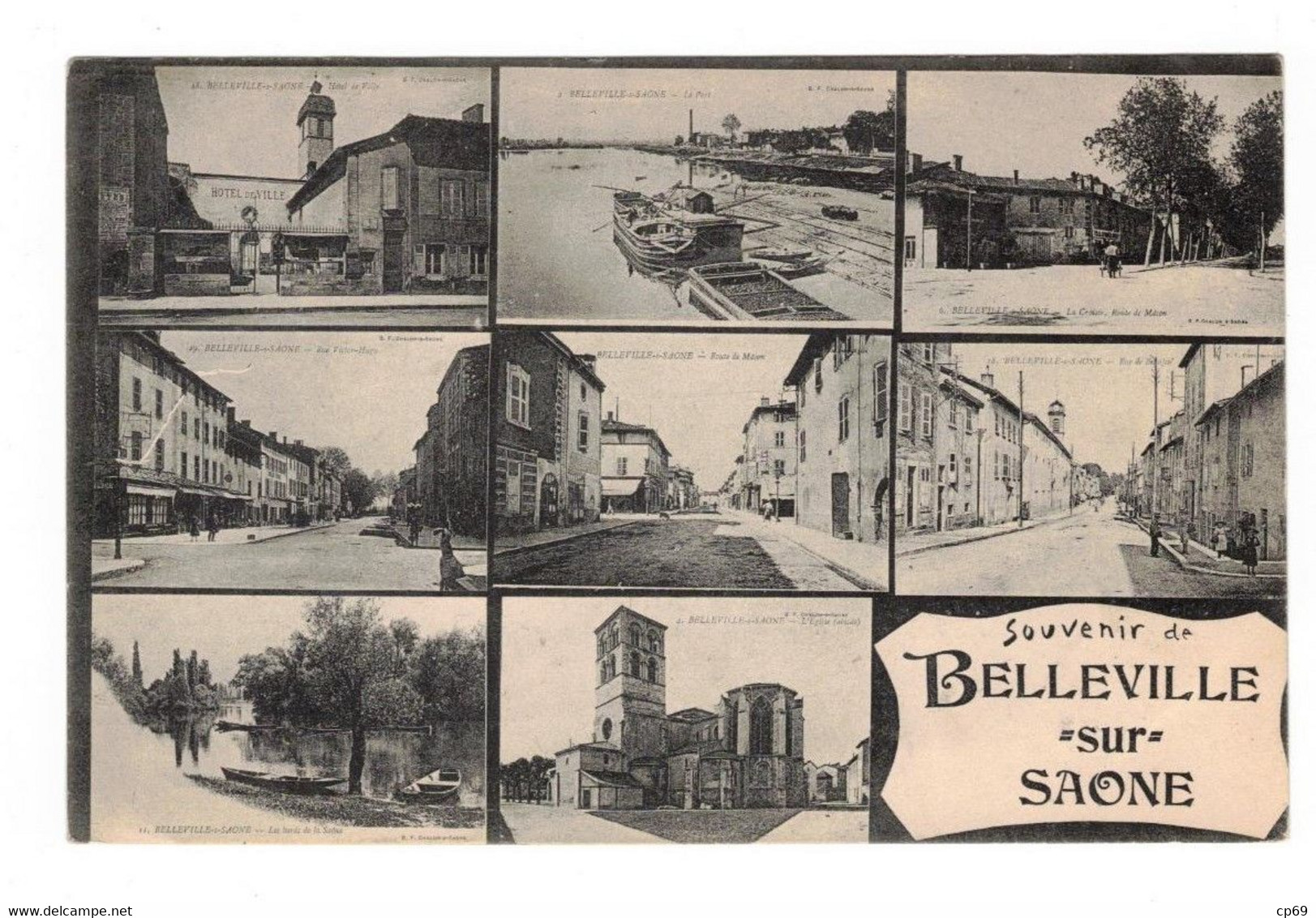 Belleville-en-Beaujolais Souvenir De - Multi Vues Rhône 69220 Cpa Ayant Voyagée En 1906 En TB.Etat - Belleville Sur Saone