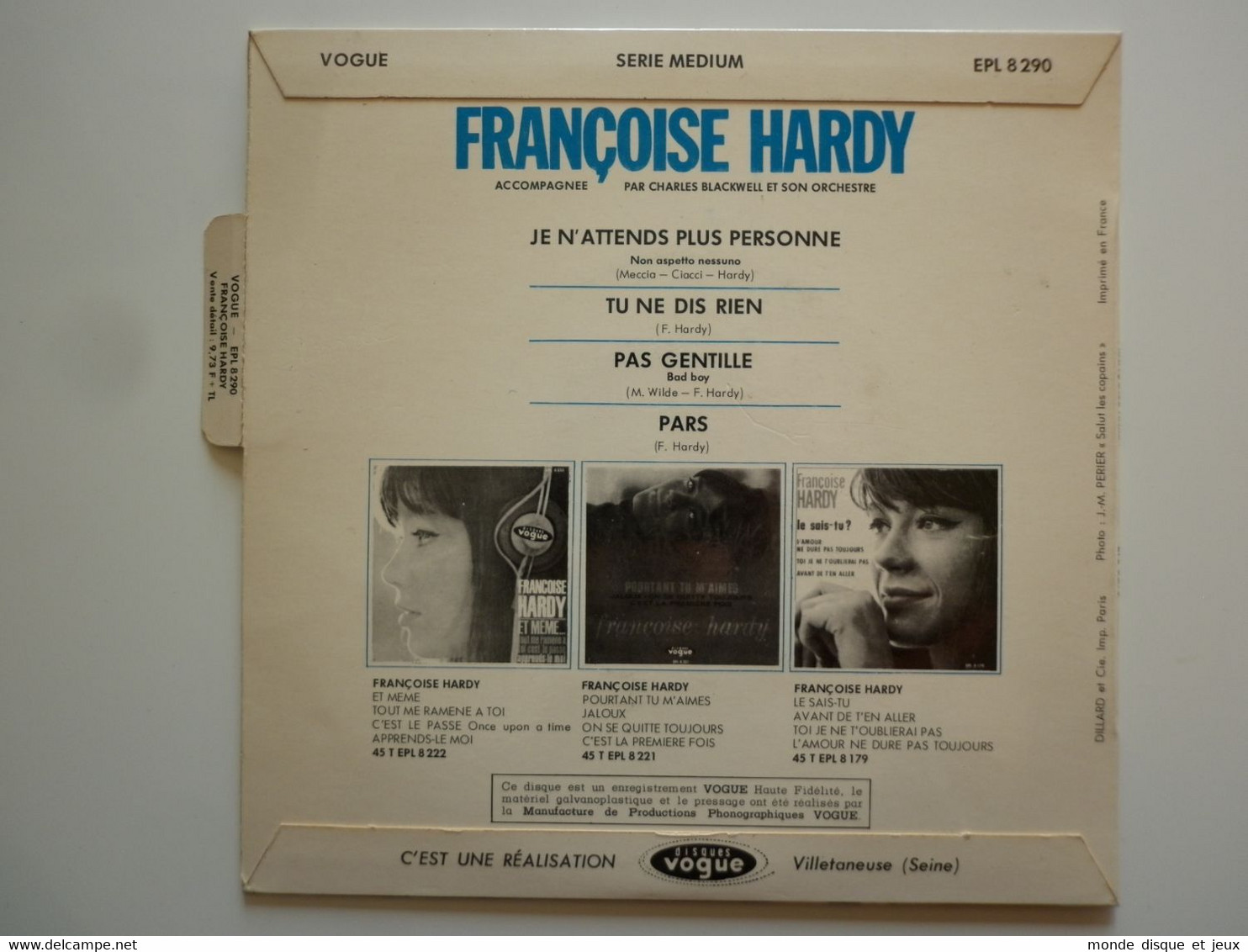 Françoise Hardy 45Tours EP Vinyle Je N'attends Plus Personne Mint - 45 T - Maxi-Single