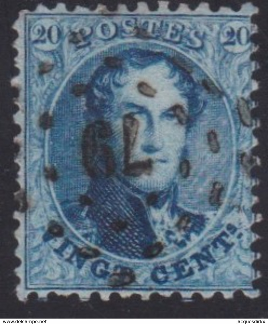 Belgie   .  OBP   .   15A    .    LP79       .     O .    Gebruikt  . / .   Oblitéré - 1863-1864 Medaillen (13/16)