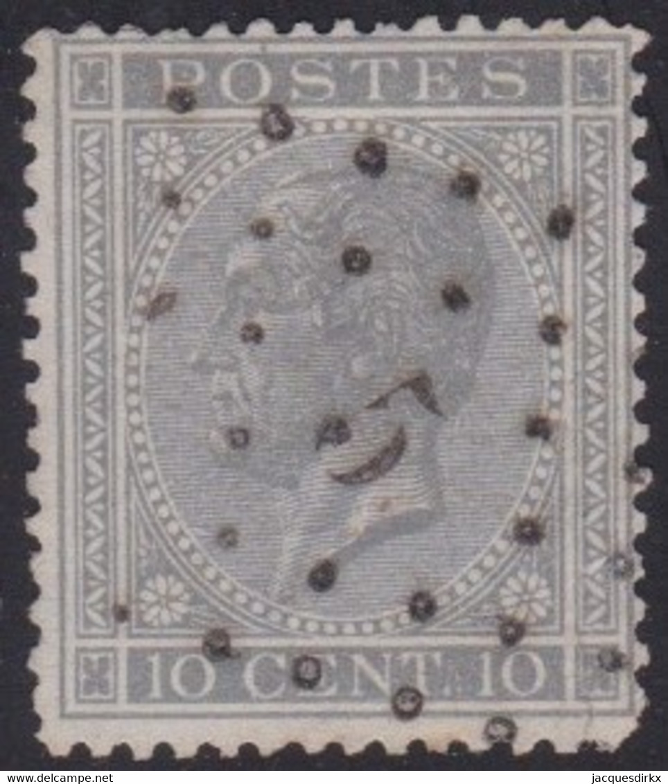 Belgie   .  OBP   .   17     .    LP5     .     O .    Gebruikt  . / .   Oblitéré - 1865-1866 Profilo Sinistro