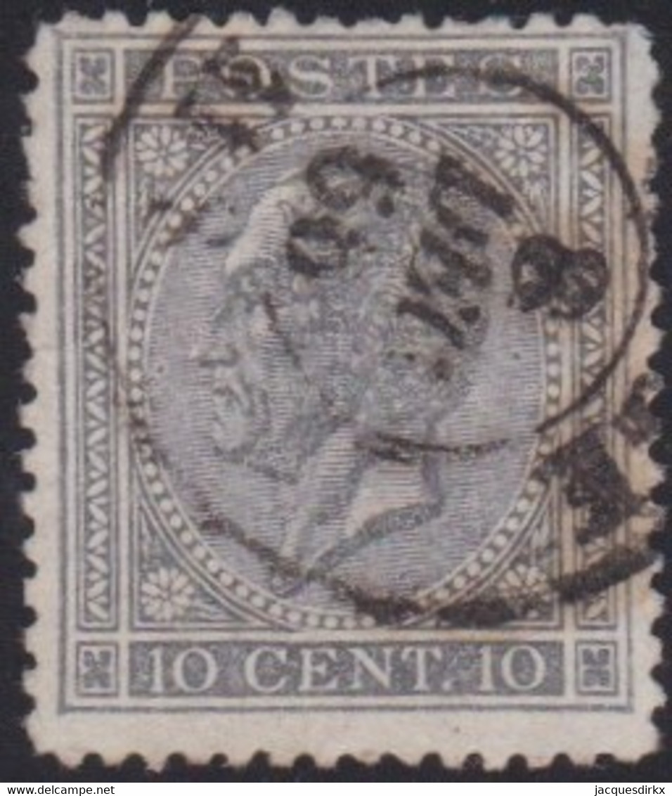 Belgie   .  OBP   .   17     .    Stempel!     .     O .    Gebruikt  . / .   Oblitéré - 1865-1866 Profile Left