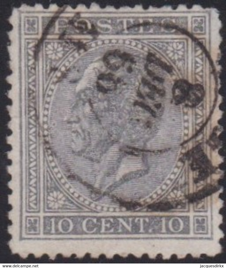 Belgie   .  OBP   .   17     .    Stempel!     .     O .    Gebruikt  . / .   Oblitéré - 1865-1866 Profilo Sinistro