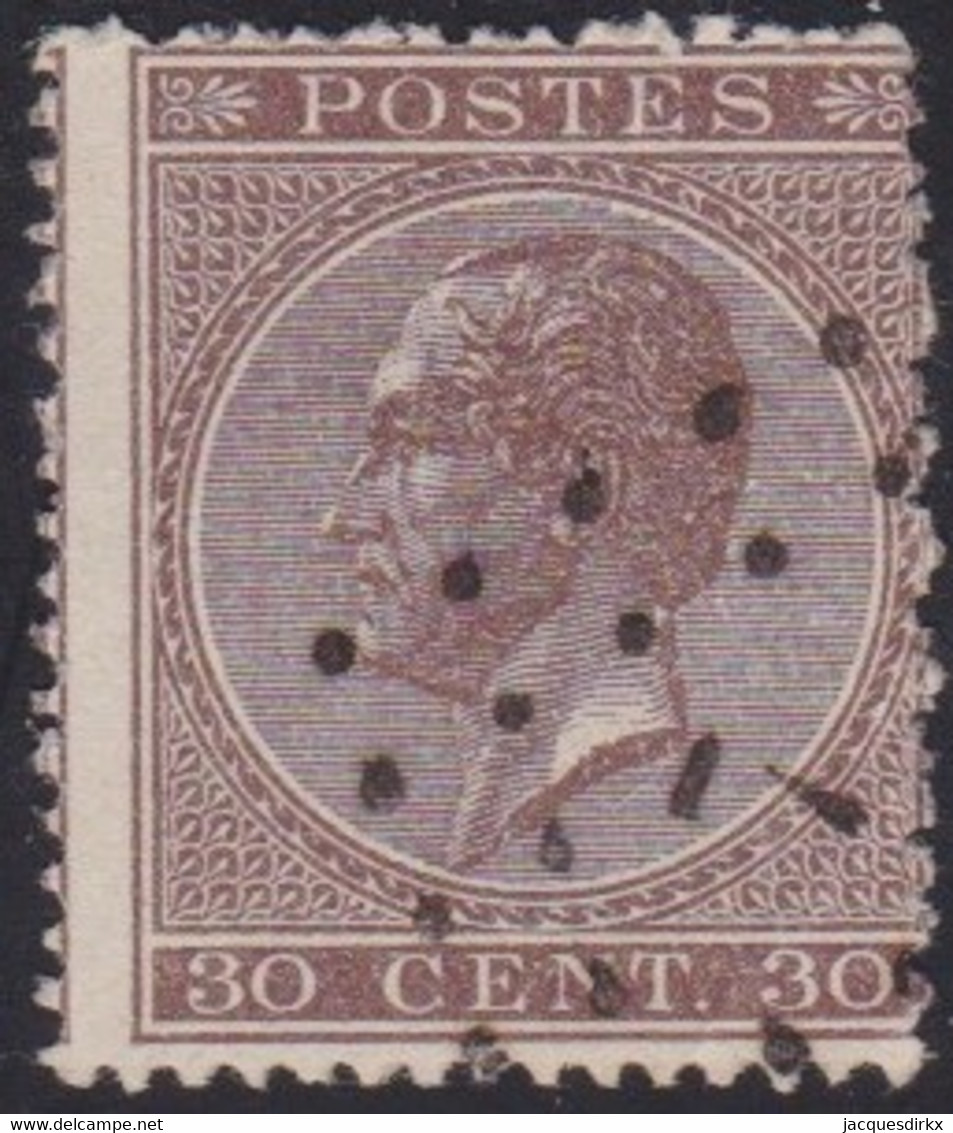 Belgie   .  OBP   .   19A    .    LPE.IV      .     O .    Gebruikt  . / .   Oblitéré - 1865-1866 Profil Gauche