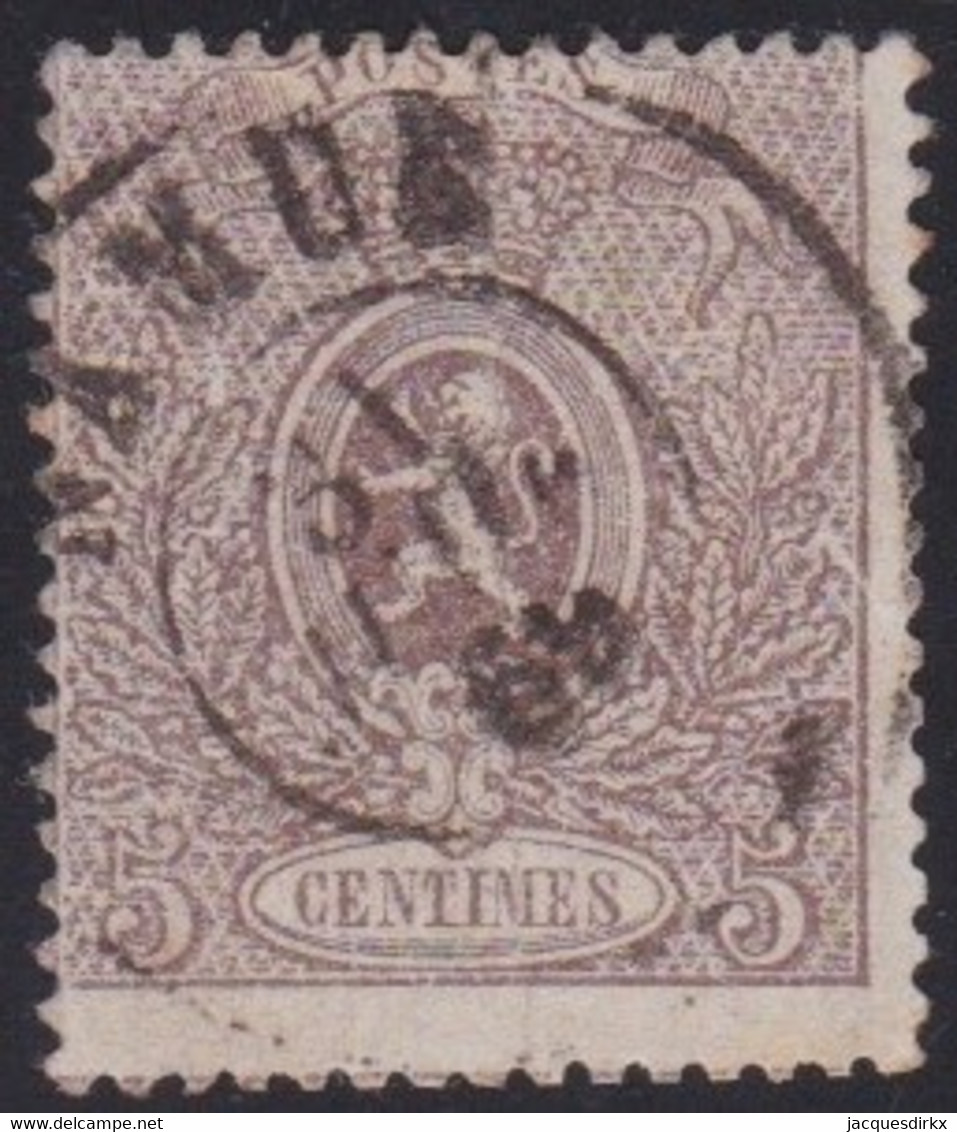 Belgie   .  OBP   .   25A  (2 Scans)    .     O .    Gebruikt  . / .   Oblitéré - 1866-1867 Piccolo Leone