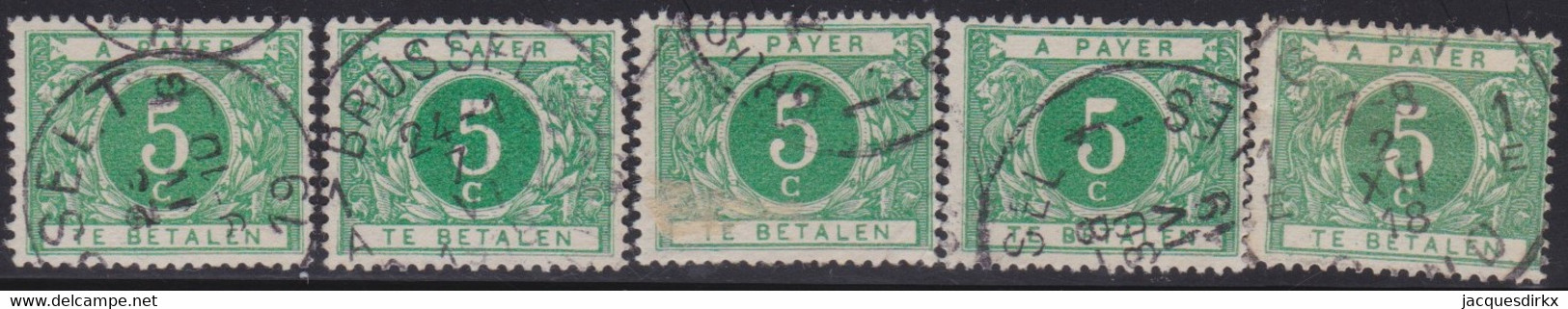 Belgie   .  OBP   .     TX  12   5x    .      O .    Gebruikt  . / .   Oblitéré - Stamps