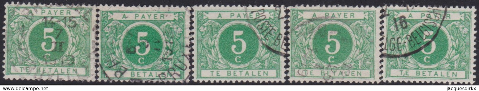 Belgie   .  OBP   .     TX  12   5x    .      O .    Gebruikt  . / .   Oblitéré - Timbres