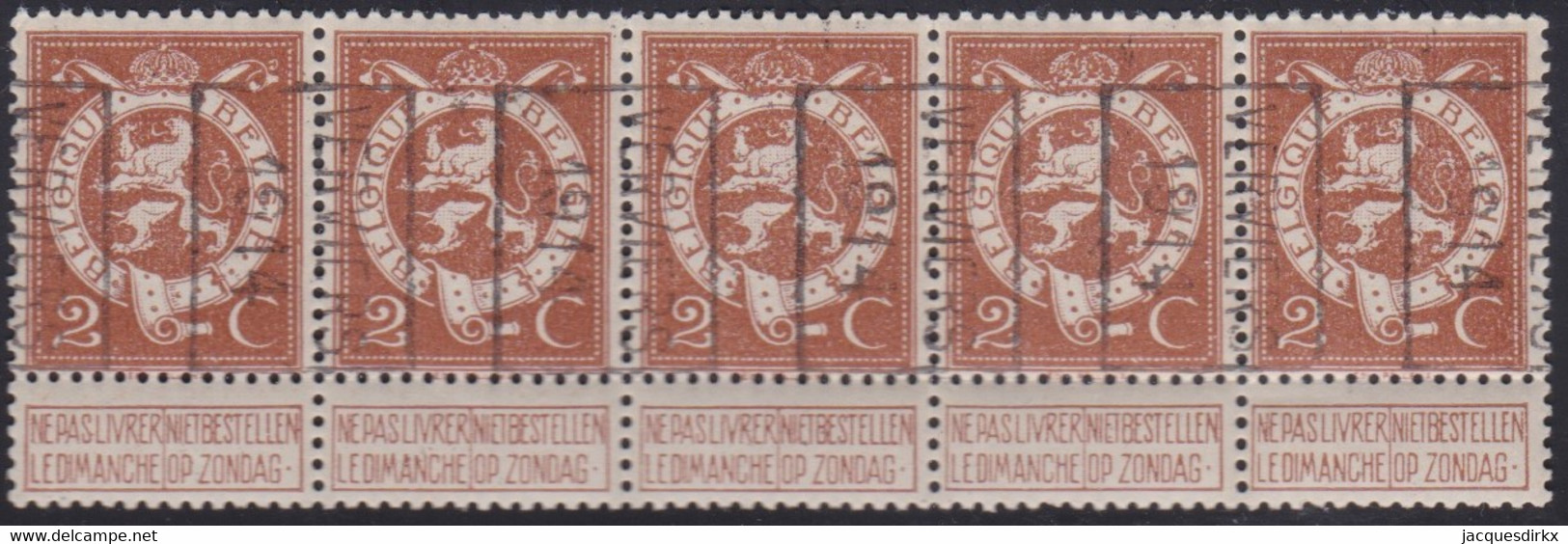 Belgie   .  OBP   .   Strook 5 Zegels 2381   (2 Paren)      .     **   .     Postfris  . / .   Neuf SANS Charniére - Rollenmarken 1910-19