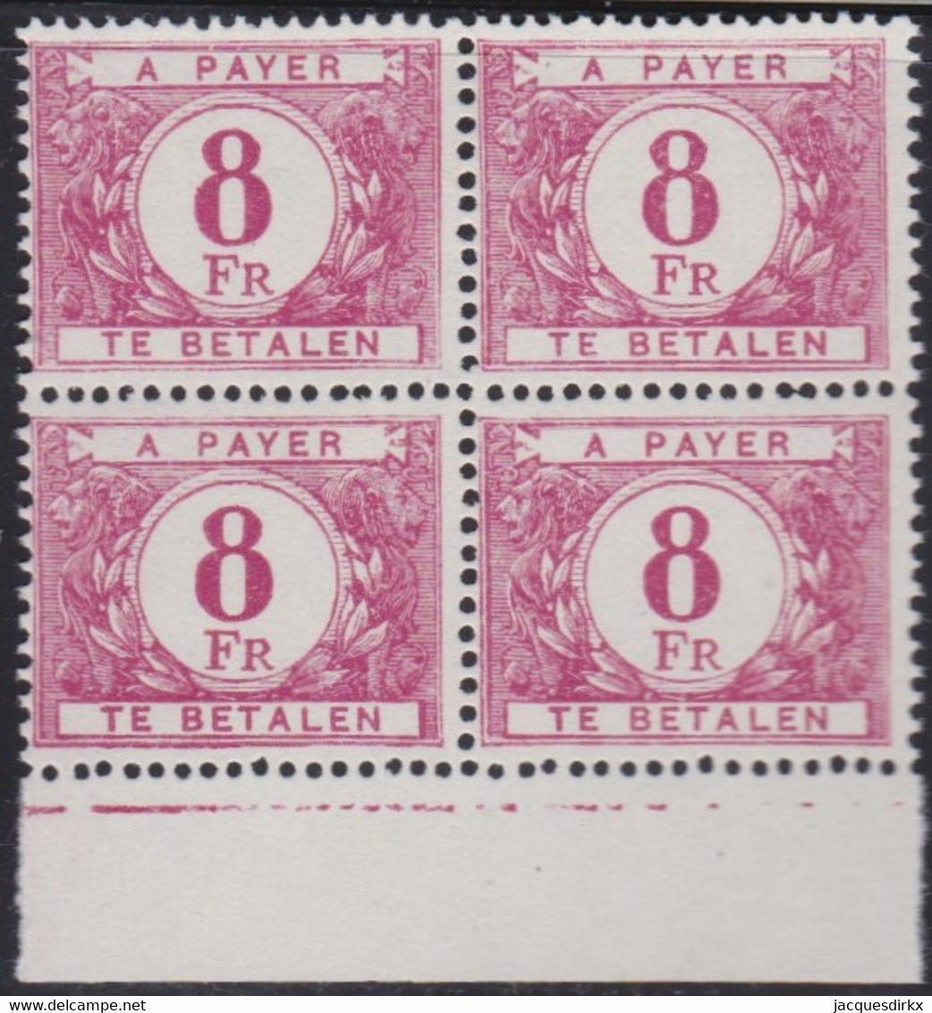 Belgie   .  OBP   .    Taxe 64  .   Blok 4 Zegels   .     **   .     Postfris  . / .   Neuf SANS Charniére - Timbres