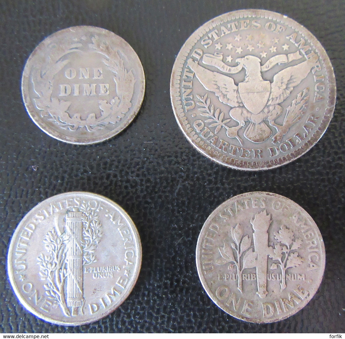 Etats-Unis / United States - 4 Monnaies Argent Silver - One Dime 1898, 1918, 1946 + Quarter Dollar 1912 - Verzamelingen