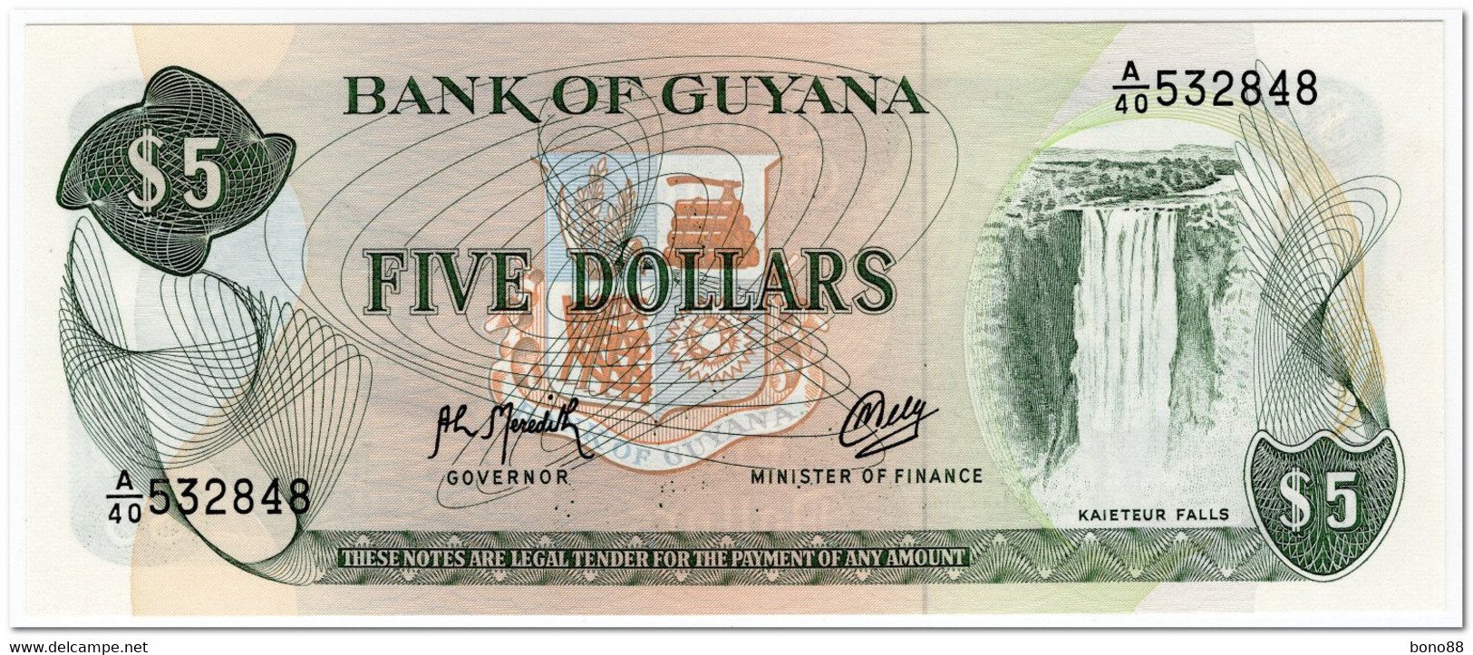 GUYANA,5 DOLLARS,1992,P.33f,UNC - Guyana