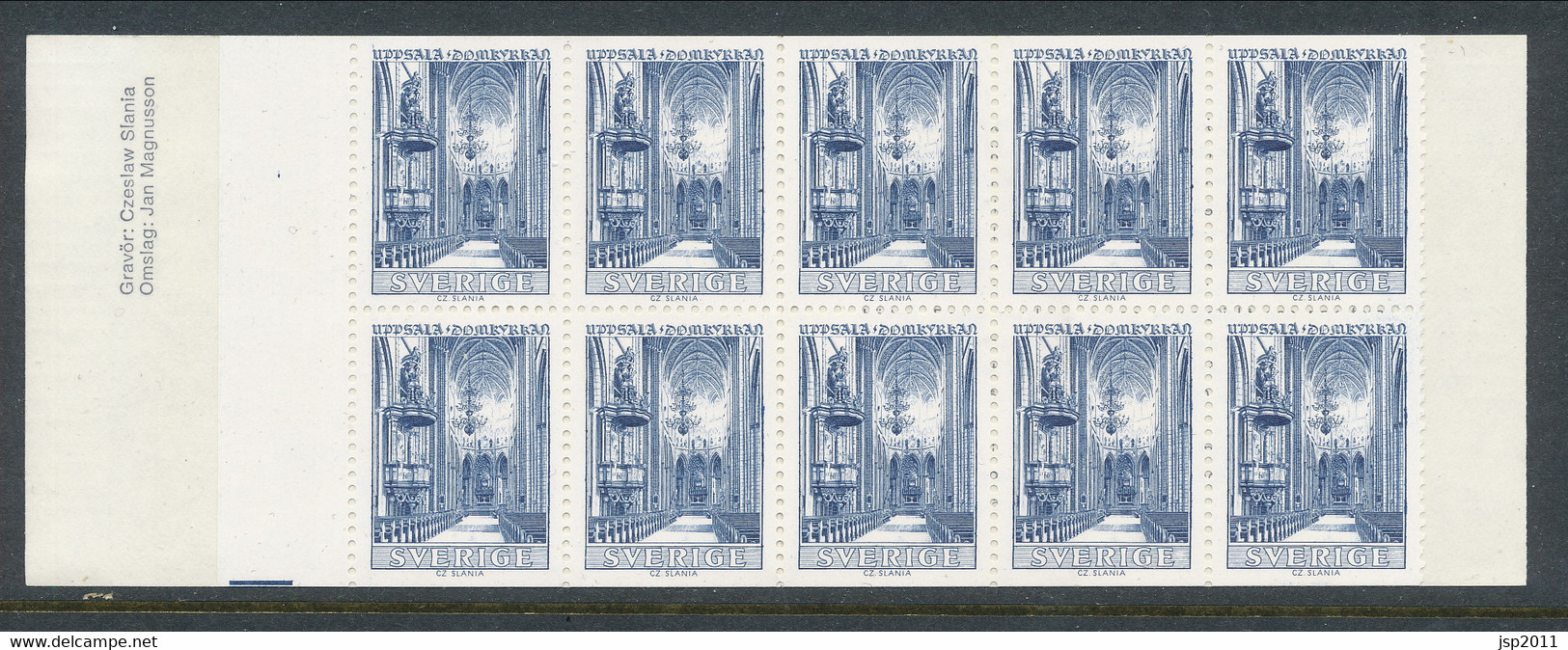 Sweden 1974. Proof Of Print Booklet: Upsala Cathedral, Blue. MNH(**) - Proofs & Reprints