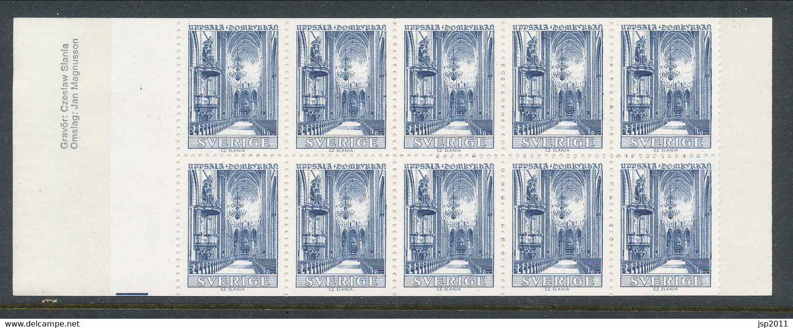 Sweden 1974. Proof Of Print Booklet: Upsala Cathedral, Blue. MNH(**) - Probe- Und Nachdrucke