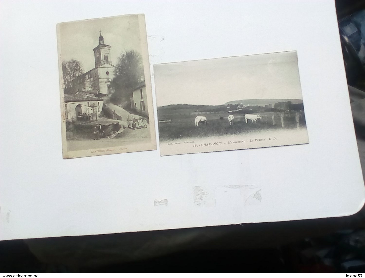 2 Cartes Postales   De CHÂTENOIS 88.  L'EGLISE. CHÂTENOIS - MANNECOURT La Prairie Vosges. - Chatenois