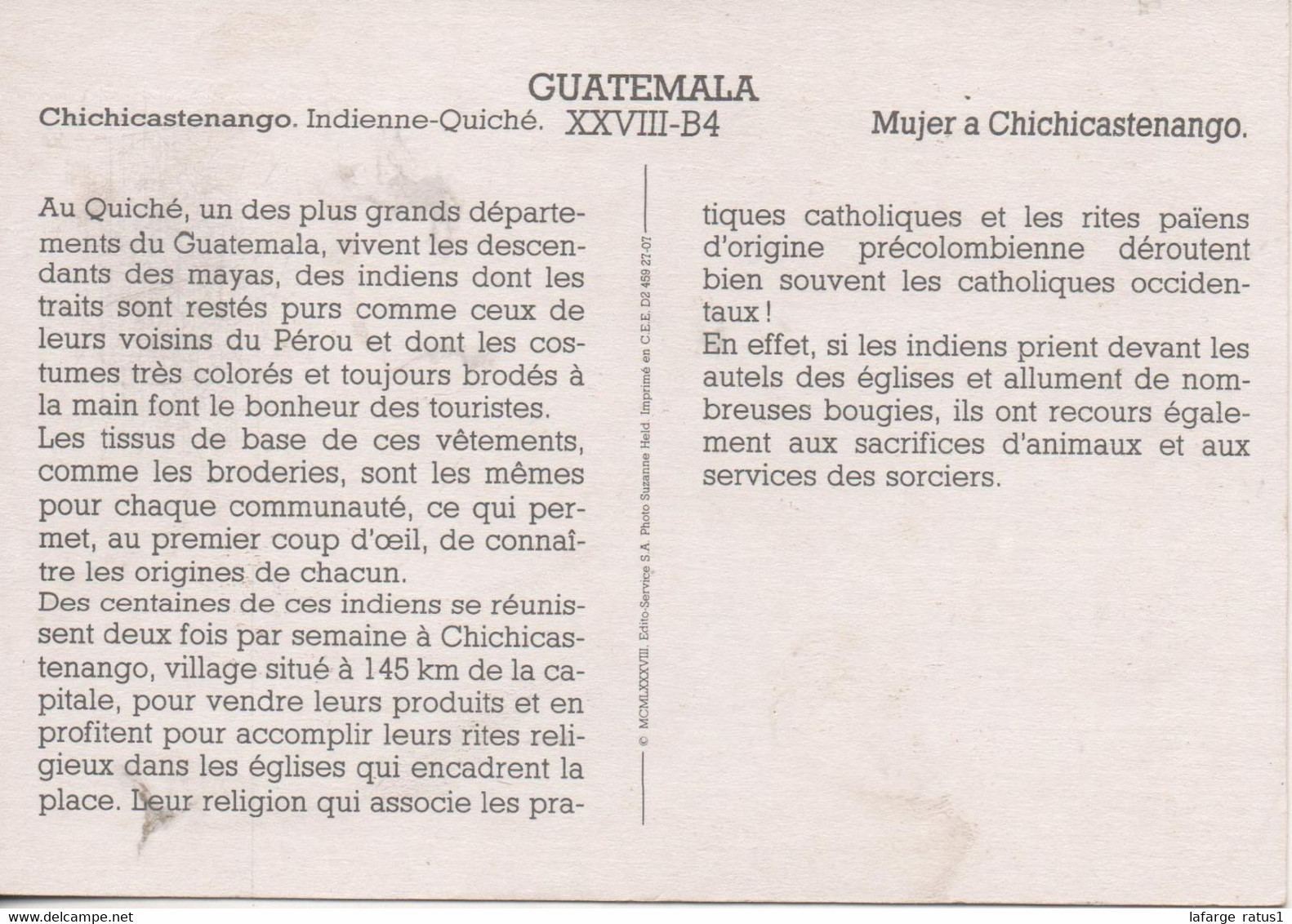 Chichicastenango Indienne Quiche - Guatemala