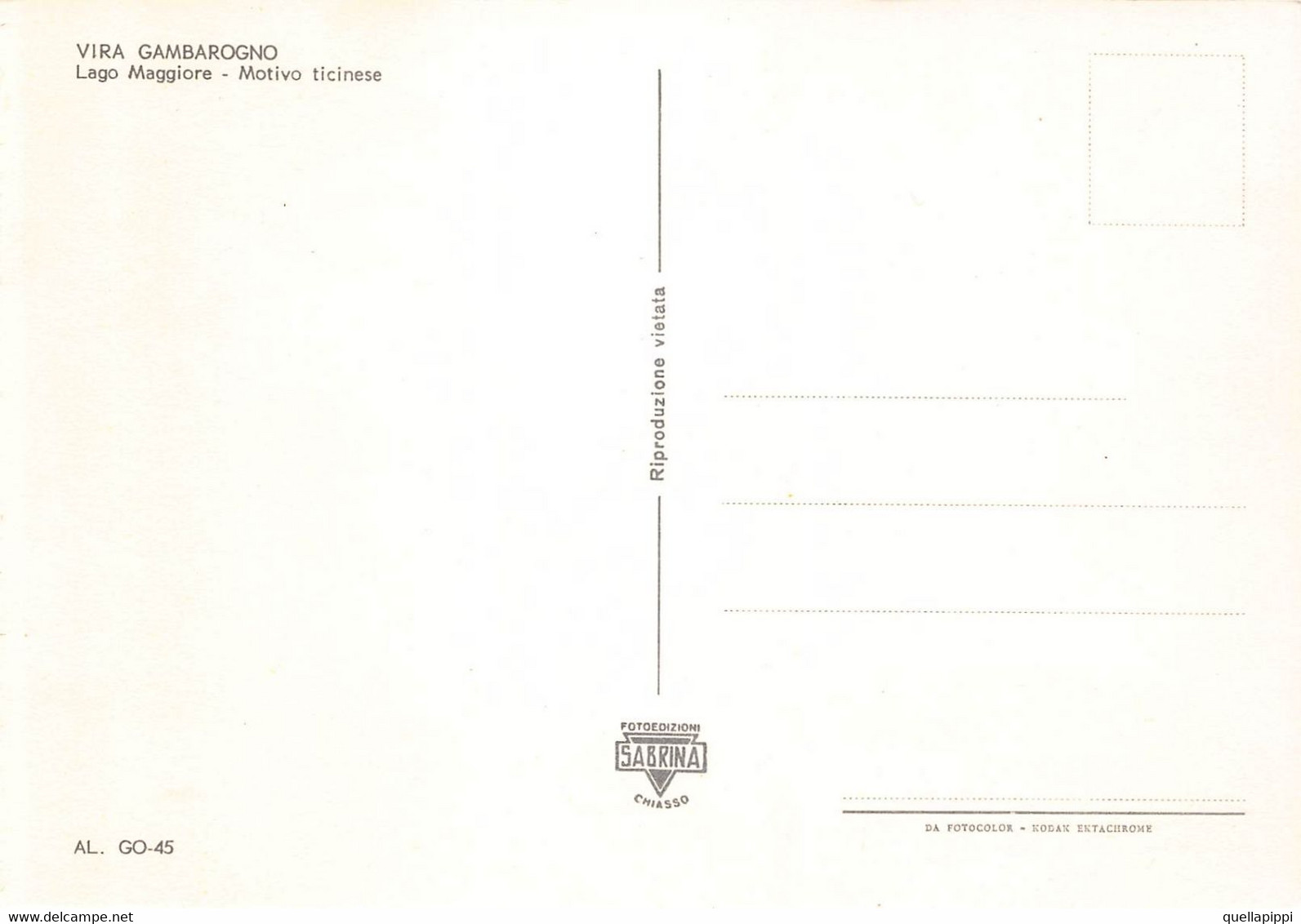 013800 "VIRA GAMBAROGNO - LAGO MAGGIORE - MOTIVO TICINESE" VEDUTA. CART NON SPED - Gambarogno