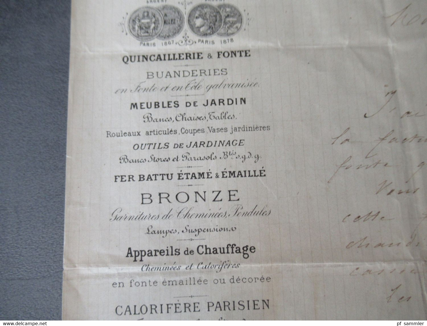 Frankreich 1881 Brief / Inhalt Briefkopf Au Pont Notre Dame Allez Freres Buanderies An Den Baron Brincard - Documentos Del Correo