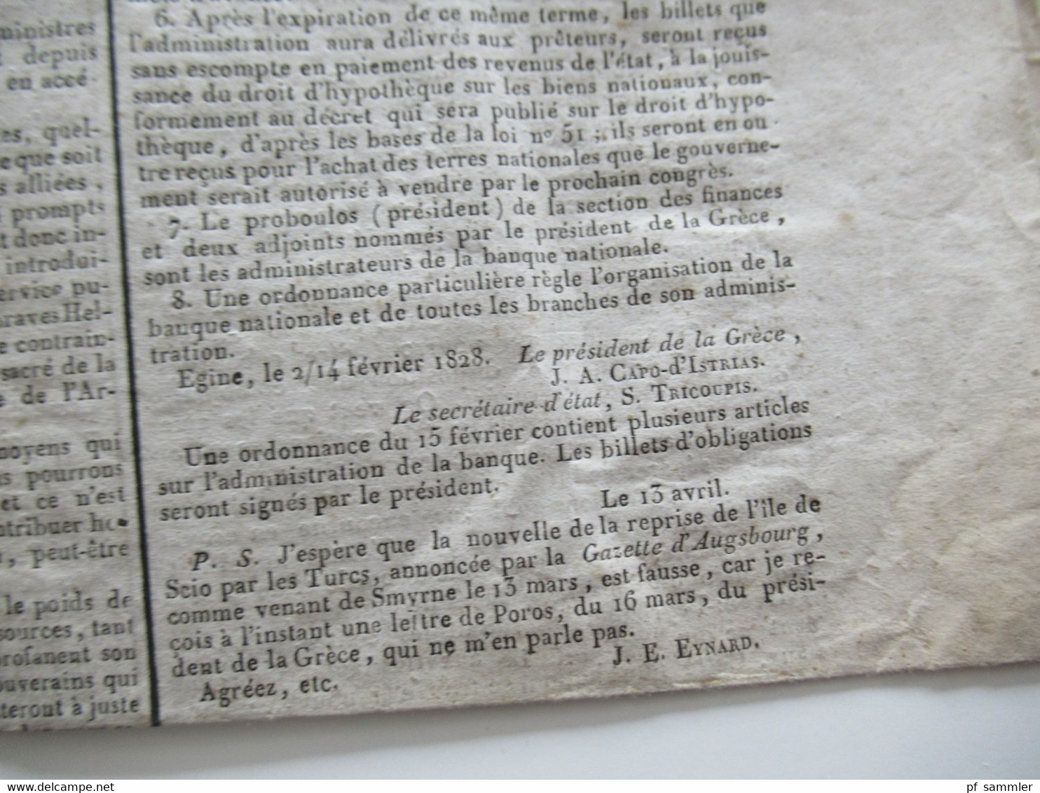 Frankreich 16.4.1828 Zeitung Courier Francais La Charte Mit Werbung / Anzeigen Paquebot Rote Stempelmarke Timbre Royal - 1800 - 1849