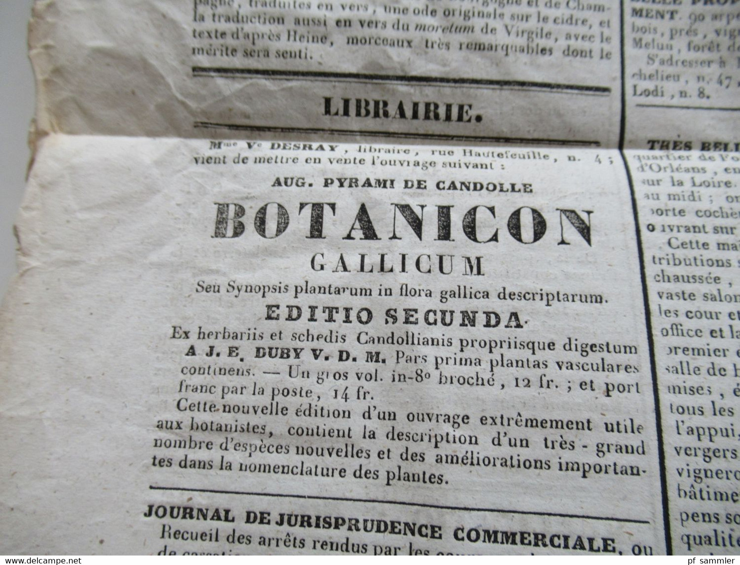 Frankreich 16.4.1828 Zeitung Courier Francais La Charte mit Werbung / Anzeigen Paquebot rote Stempelmarke Timbre Royal