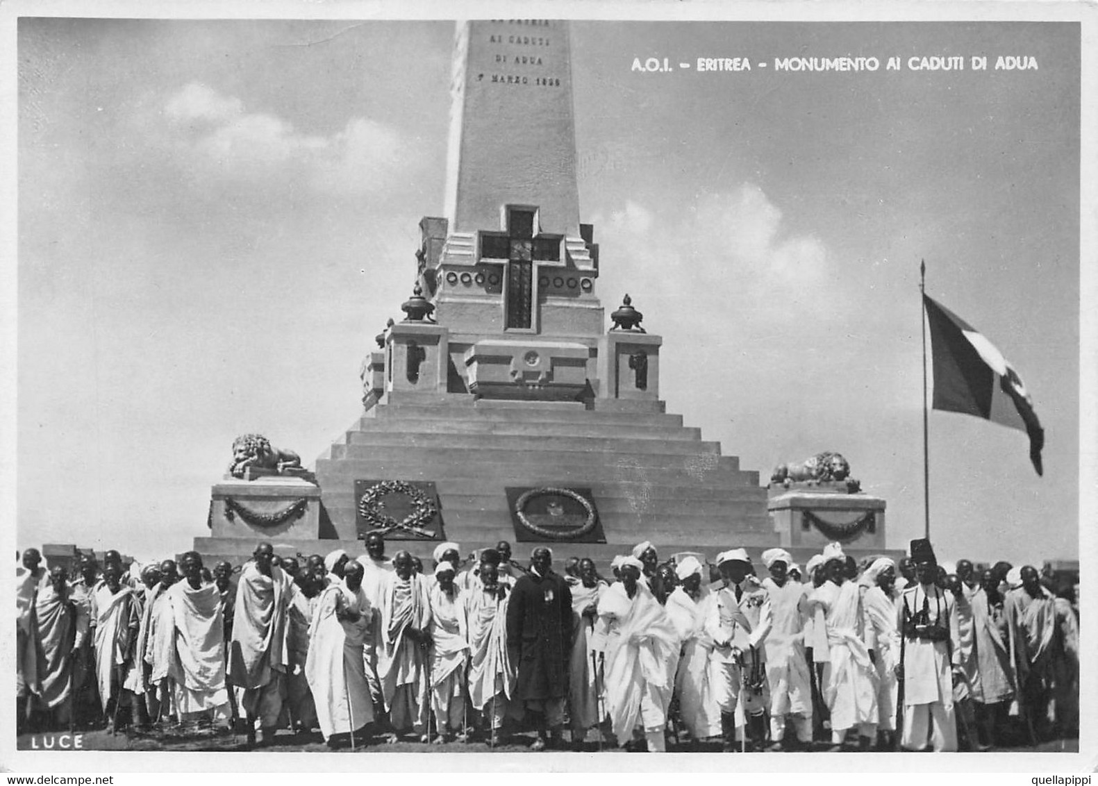 013812 "A.O.I. - ERITREA - MONUMENTO AI CADUTI DI ADUA"  ANIMATA. CART NON SPED - Eritrea