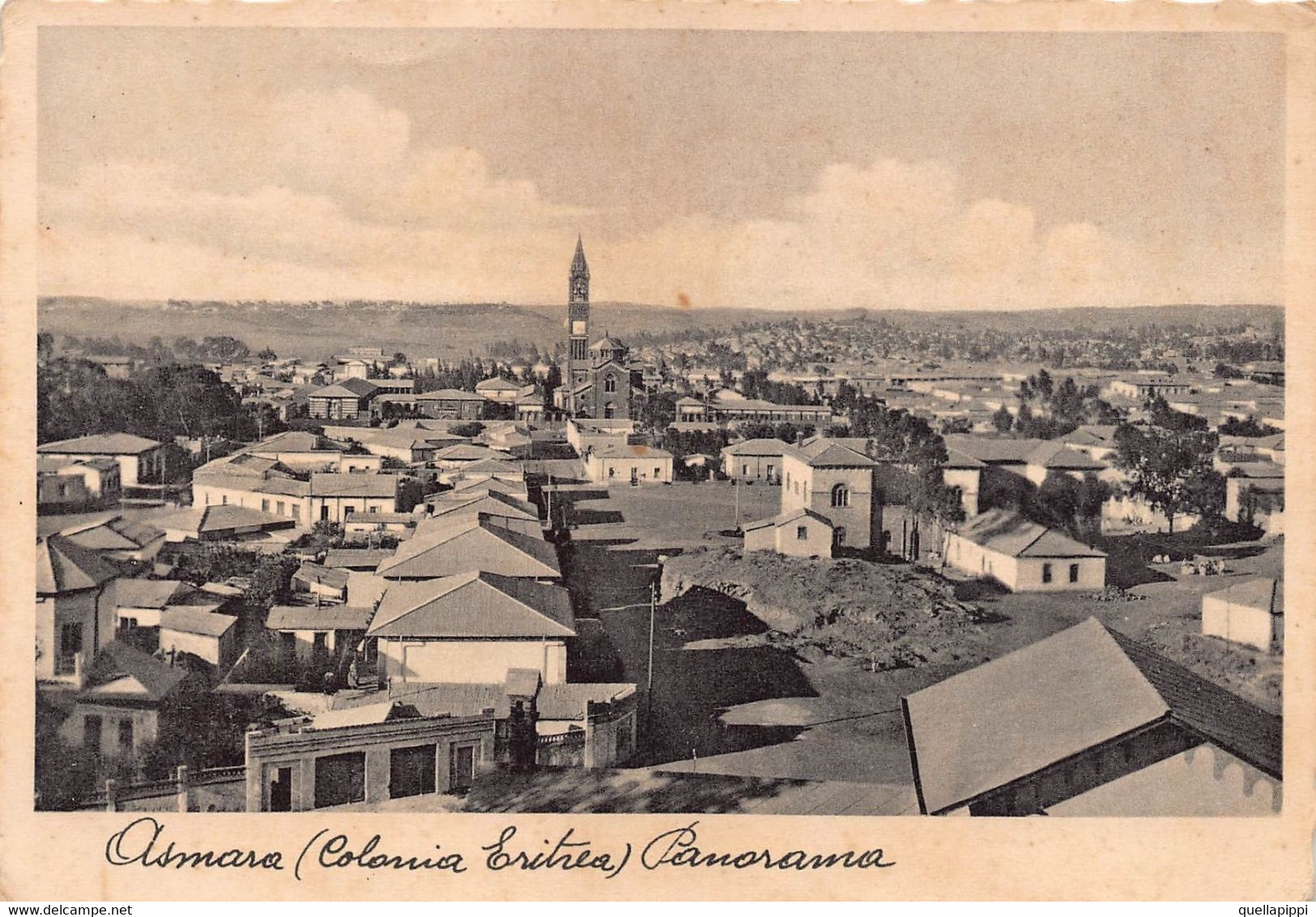 013813 "ASMARA - COLONIA ERITREA - PANORAMA"   CART SPED 1936 - Erythrée