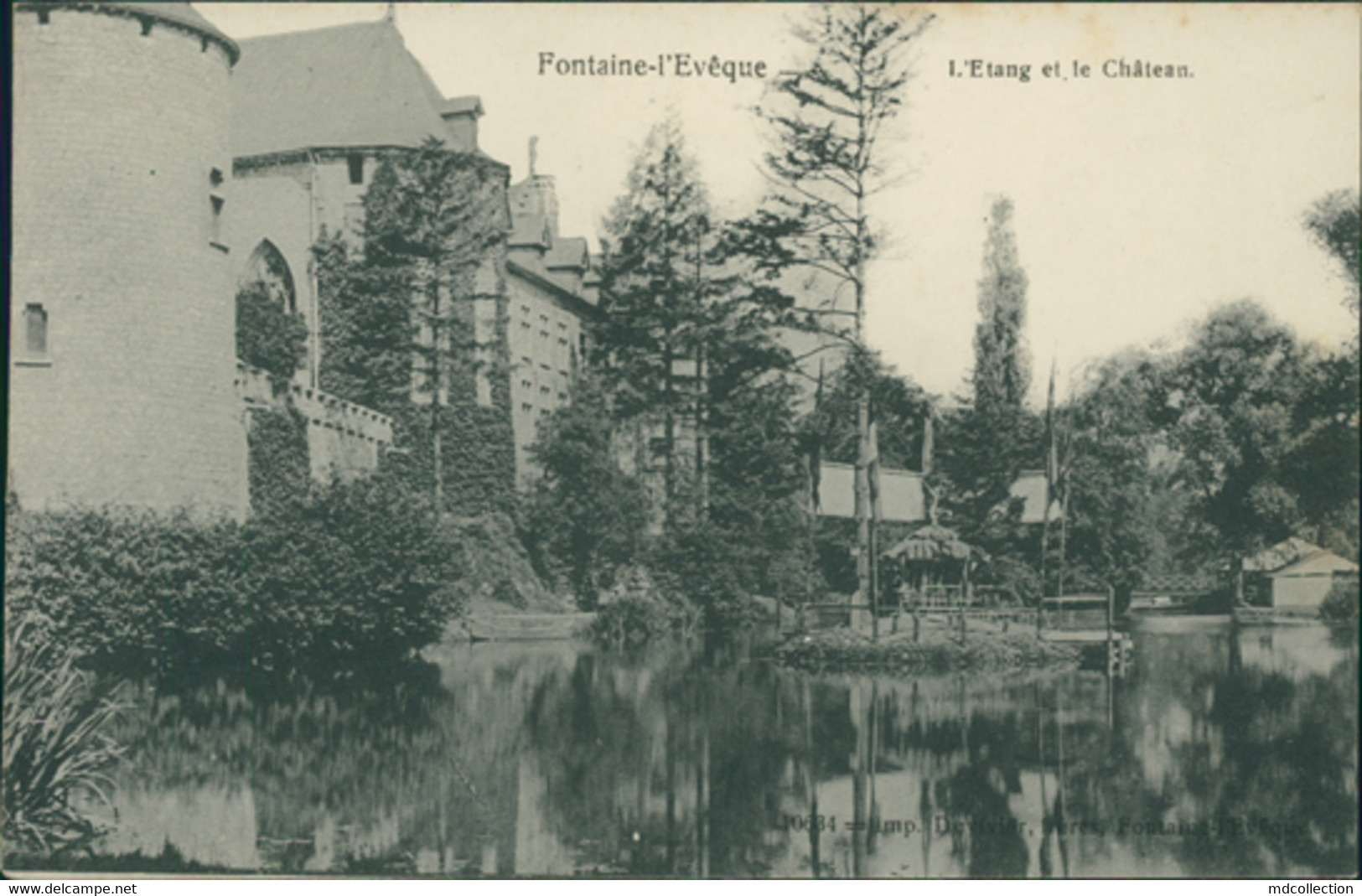 BE FONTAINE L'EVEQUE / L'Etang Et Le Château / - Fontaine-l'Eveque