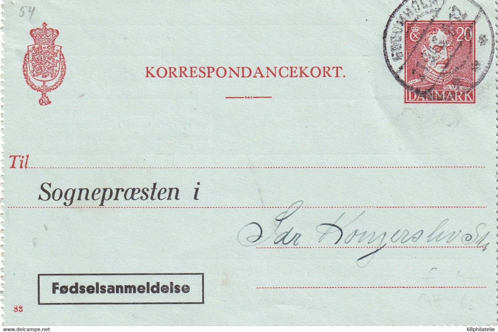 DANEMARK   ENTIER POSTAL/GANZSACHE/POSTAL STATIONERY  CARTE-LETTRE - Ganzsachen