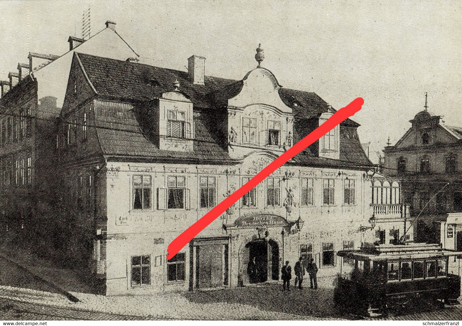 REPRO AK Reichenberg Liberec Hotel Deutsches Haus Tuchplatz Nemecky Dum Gablonz Jablonec Nad Nisou Grottau Hradek Zittau - Sudeten