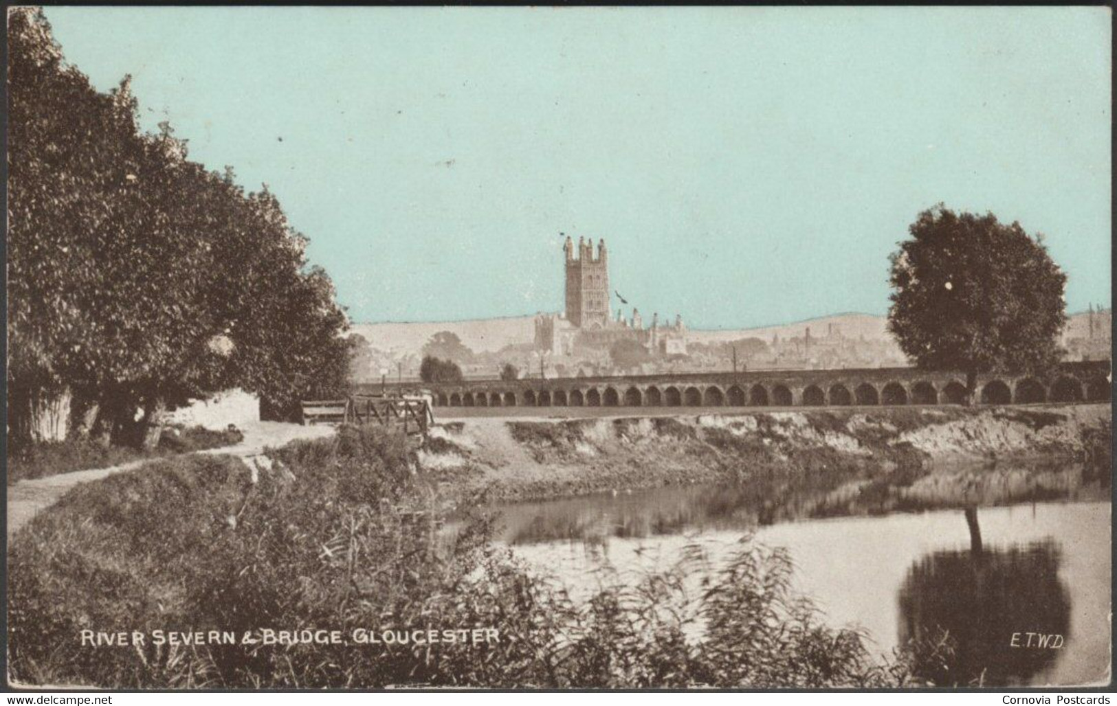 River Severn & Bridge, Gloucester, 1912 - Brooke Postcard - Gloucester