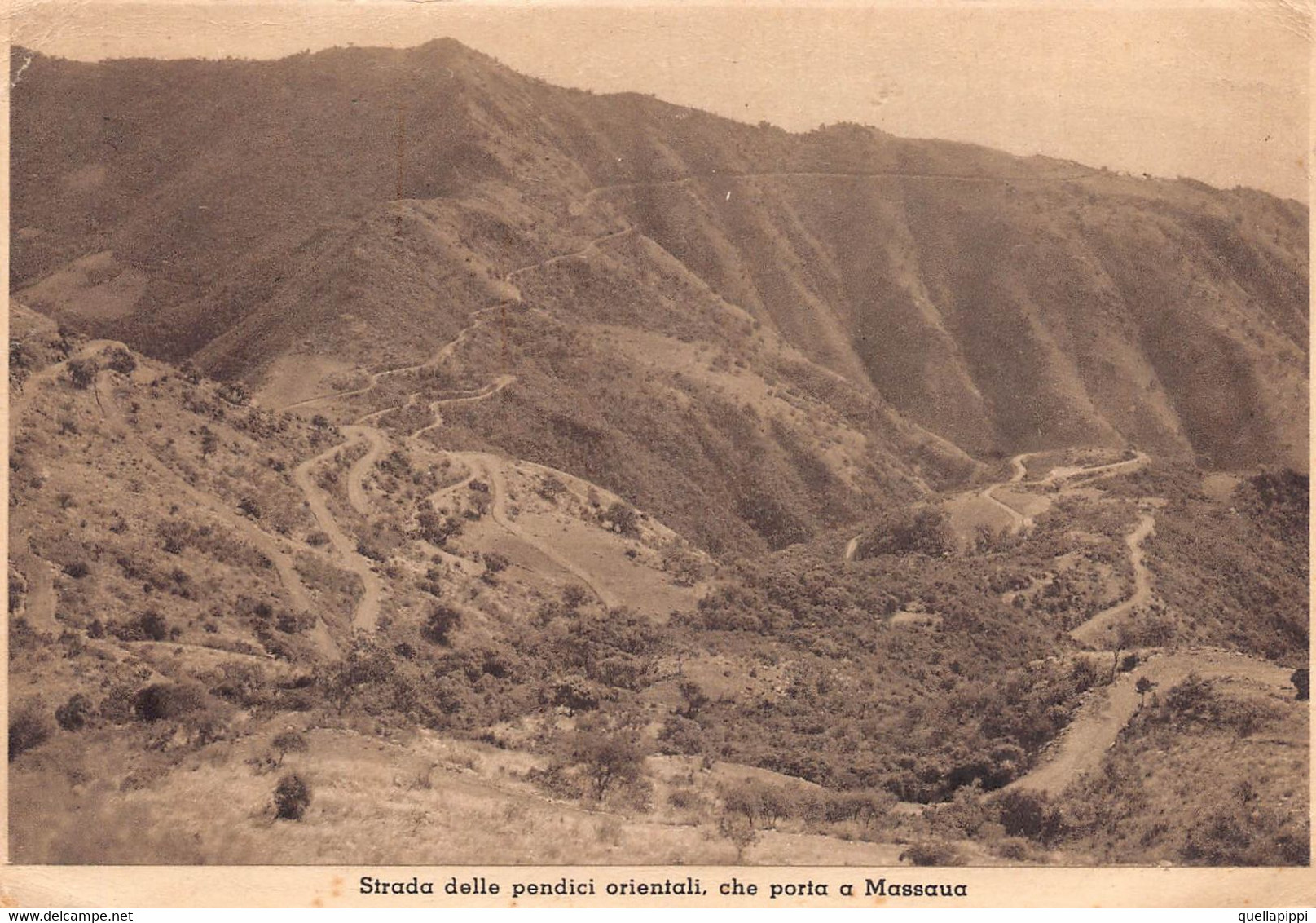 013821 "STRADA DELLE PENDICI ORIENTALI CHE PORTA A MASSAUA -1936"  VEDUTA. CART NON SPED - Erythrée