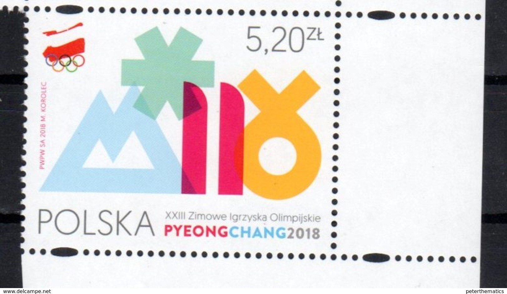 POLAND, 2018, MNH, WINTER OLYMPICS, PYEONGCHANG, 1v - Invierno 2018 : Pieonchang