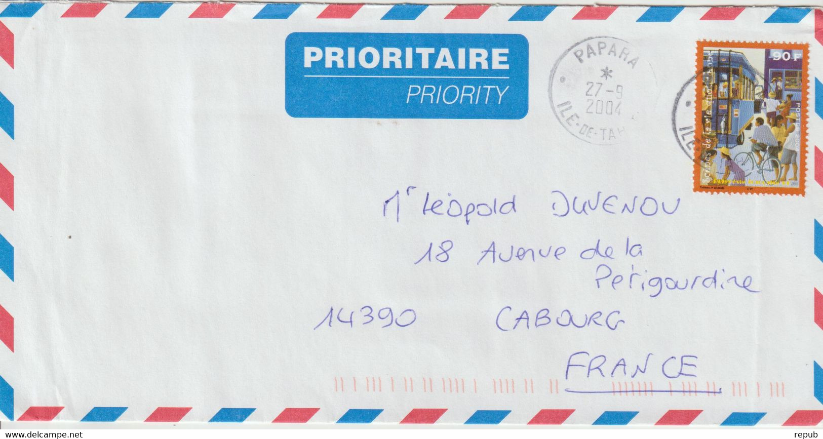 Lettre Polynésie 2004 Pour La France - Lettres & Documents