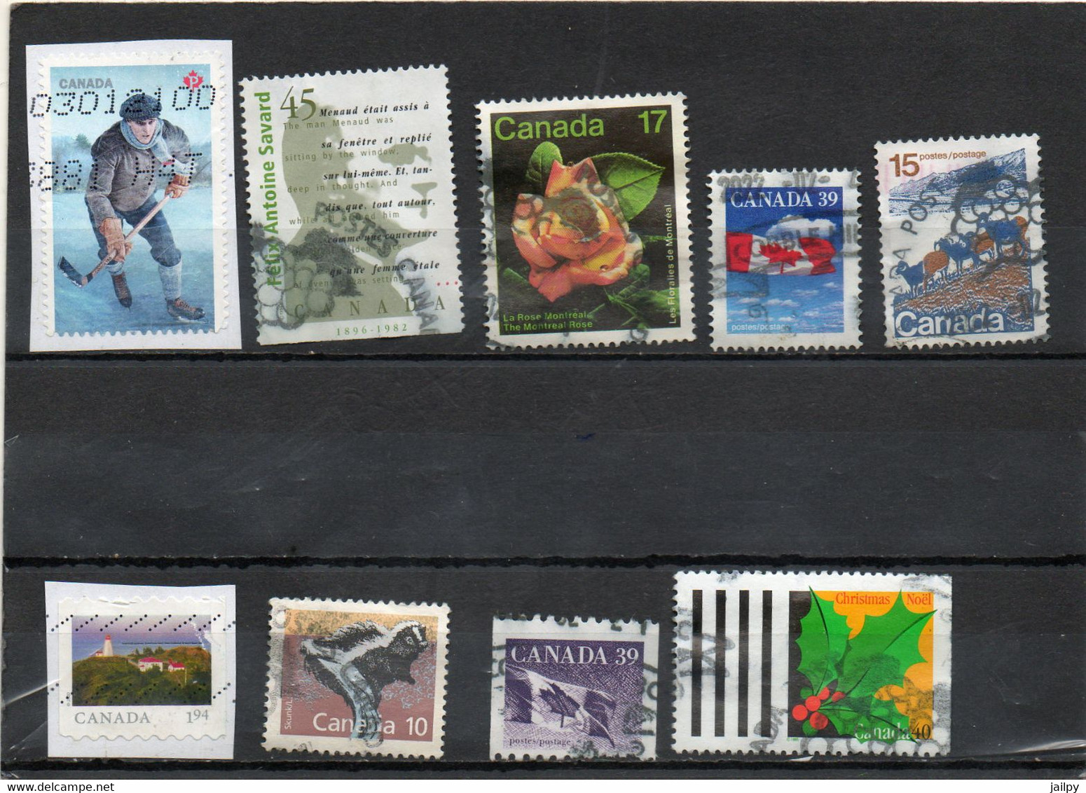 CANADA      9 Timbres 1972 à 2020    Sur Fragments Oblitérés - Altri & Non Classificati