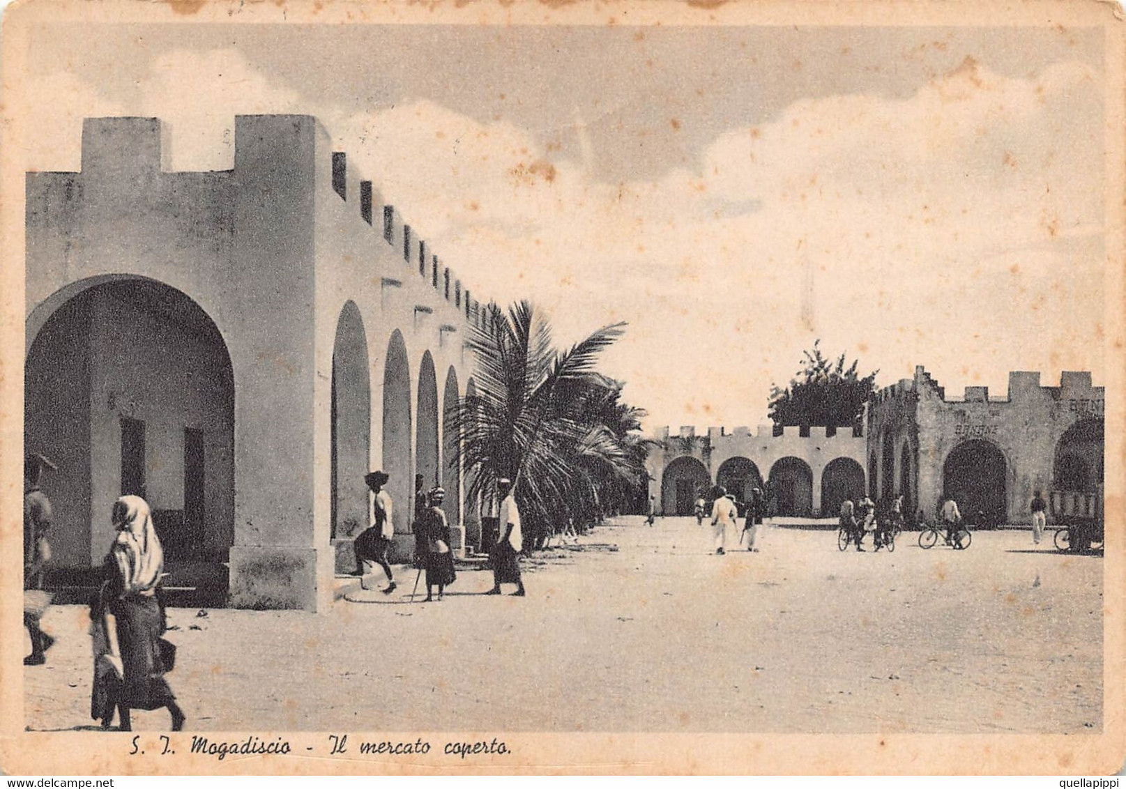 013834 "SOMALIA - MOGADISCIO - IL MERCATO COPERTO-1937" ANIMATA. CART SPED 1939 - Somalia