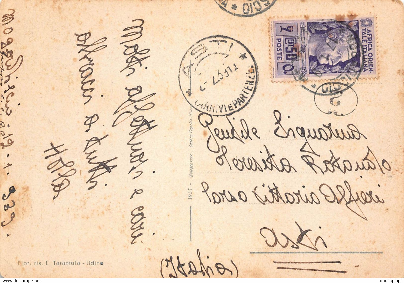 013834 "SOMALIA - MOGADISCIO - IL MERCATO COPERTO-1937" ANIMATA. CART SPED 1939 - Somalia