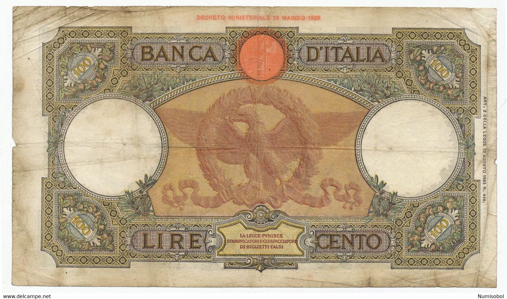 ITALY - 100 Lire 23. 6. 1941. P55b (T148) - 100 Liras